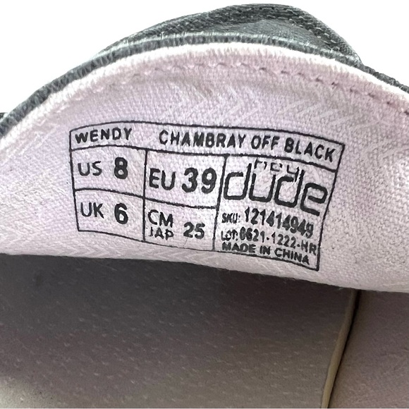 Hey Dude Wendy Chambray Off Black Ladies Slip On Shoes Loafers Size 8 - Picture 10 of 10